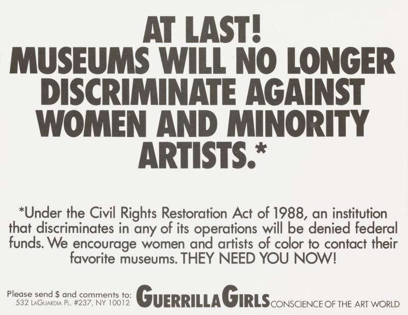 At Last! Museums Will No Longer Discriminate Against Women and Minority Artists