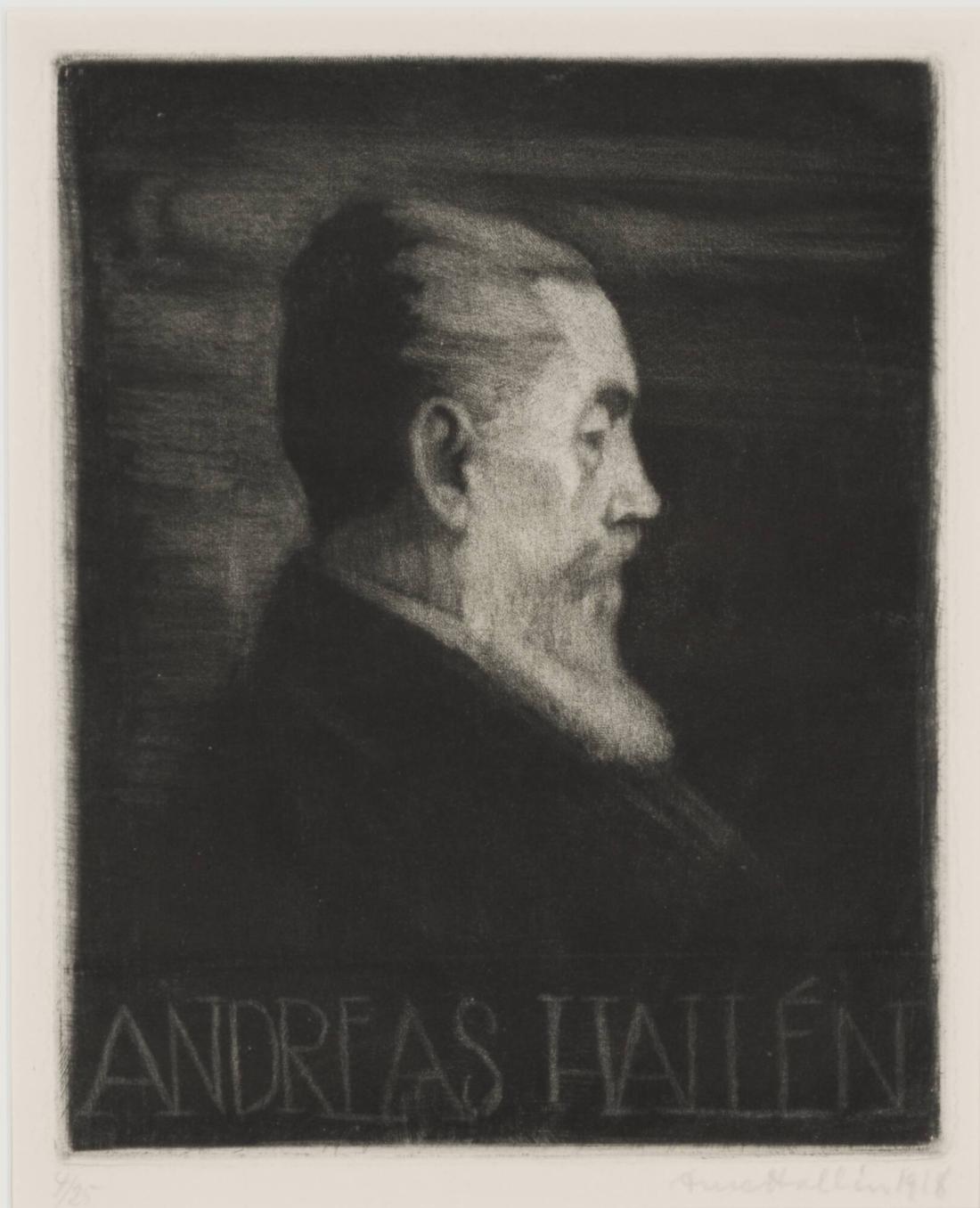 Porträtt av Andreas Hallén
