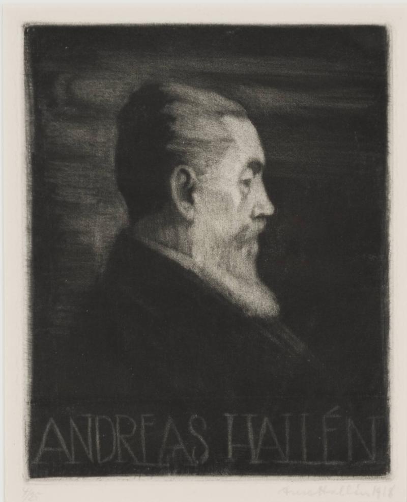 Porträtt av Andreas Hallén