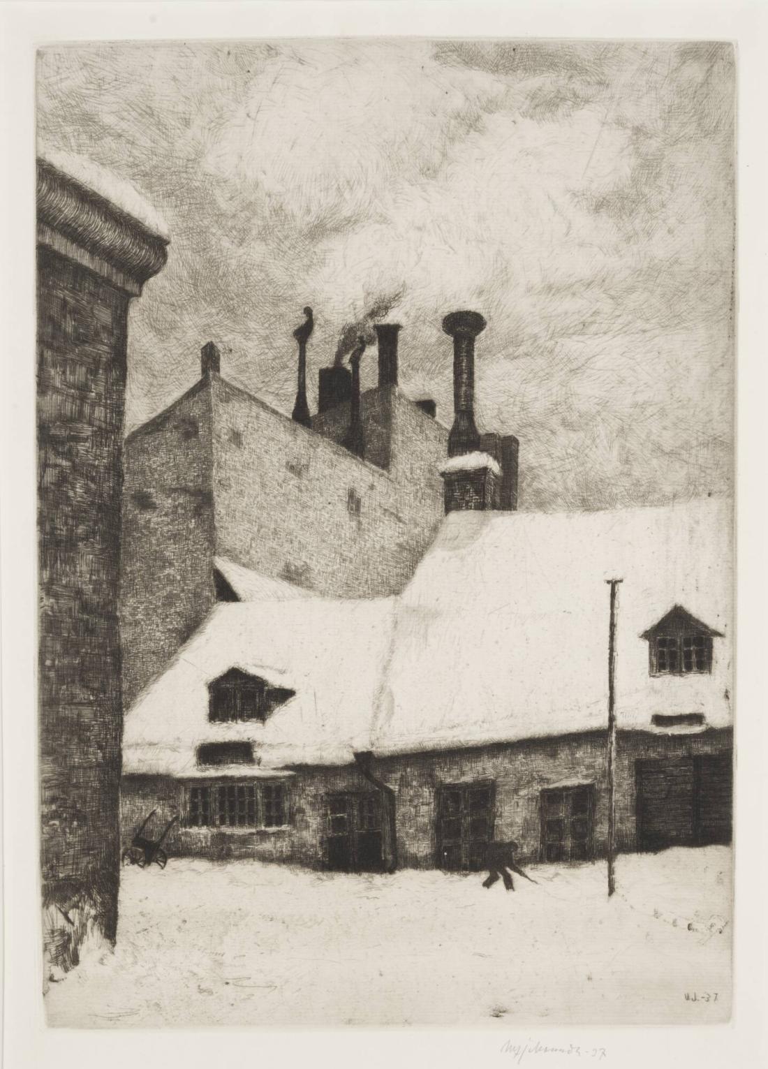 Vintermotiv från Jakobbsbergsgatan 41 , Stockholm