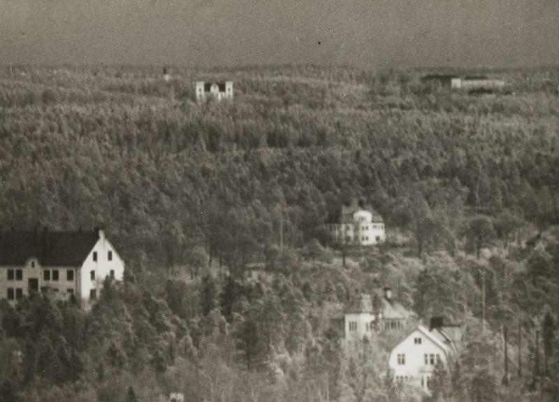 Bogesunds slott fotograferat från den nya gasklockan vid Värtagasverket. Hösten 1932