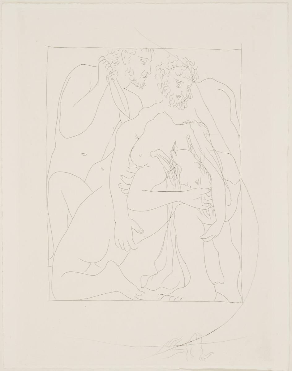 Polyxène, fille de Priam, est égorgée sur la tombe d'Achille