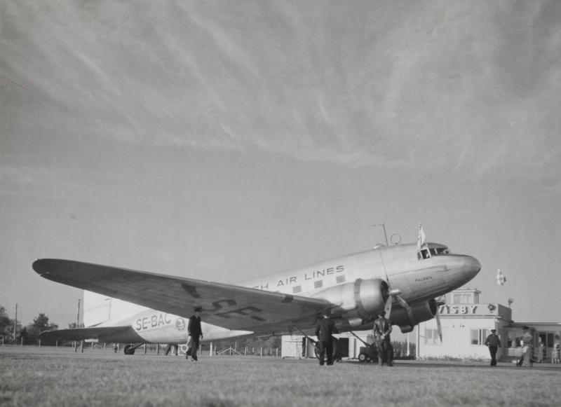 Visby flygfält strax före start