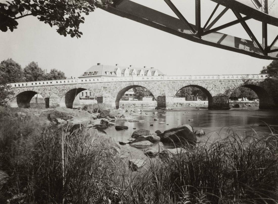 Falkenberg. Landsvägsbron över Ätran (laxfiske)
