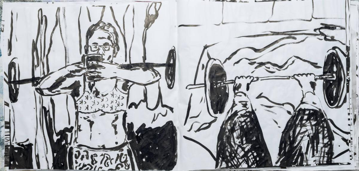 Studier av människor och mig själv som tränar