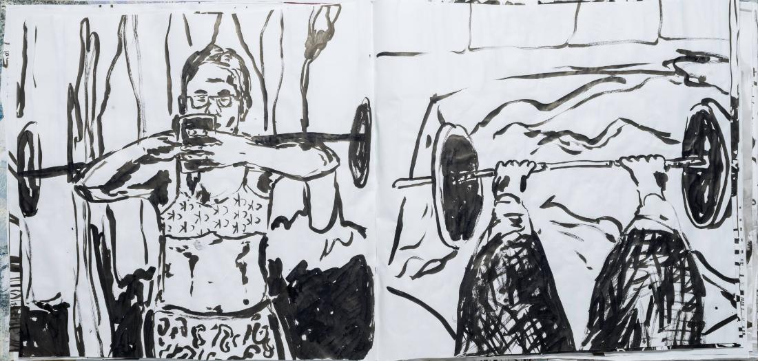 Studier av människor och mig själv som tränar