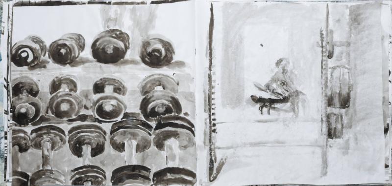 Studier av människor och mig själv som tränar