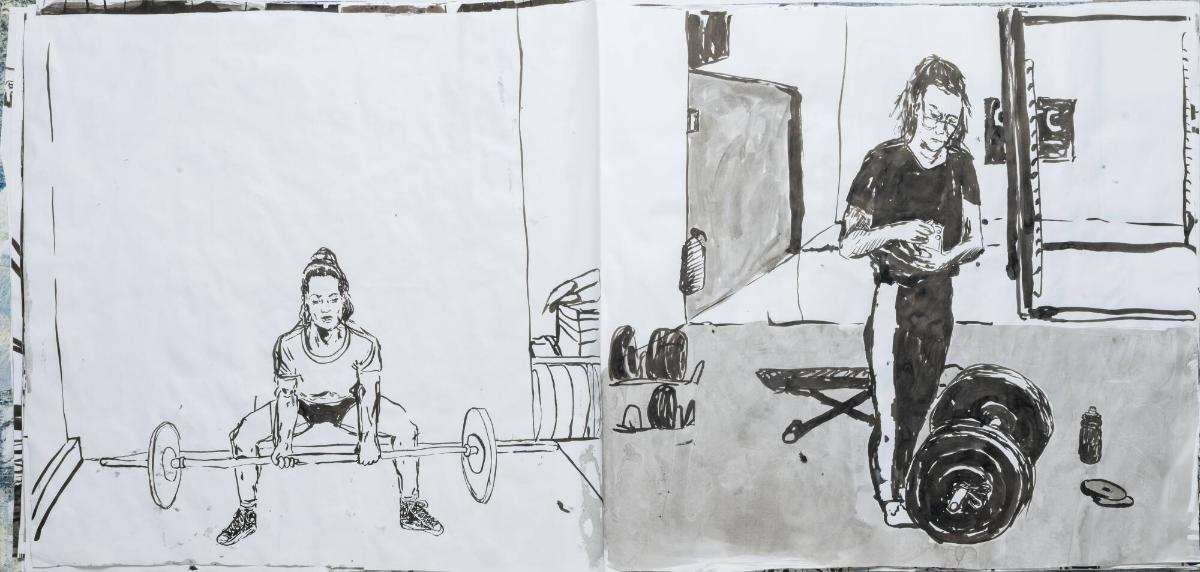 Studier av människor och mig själv som tränar