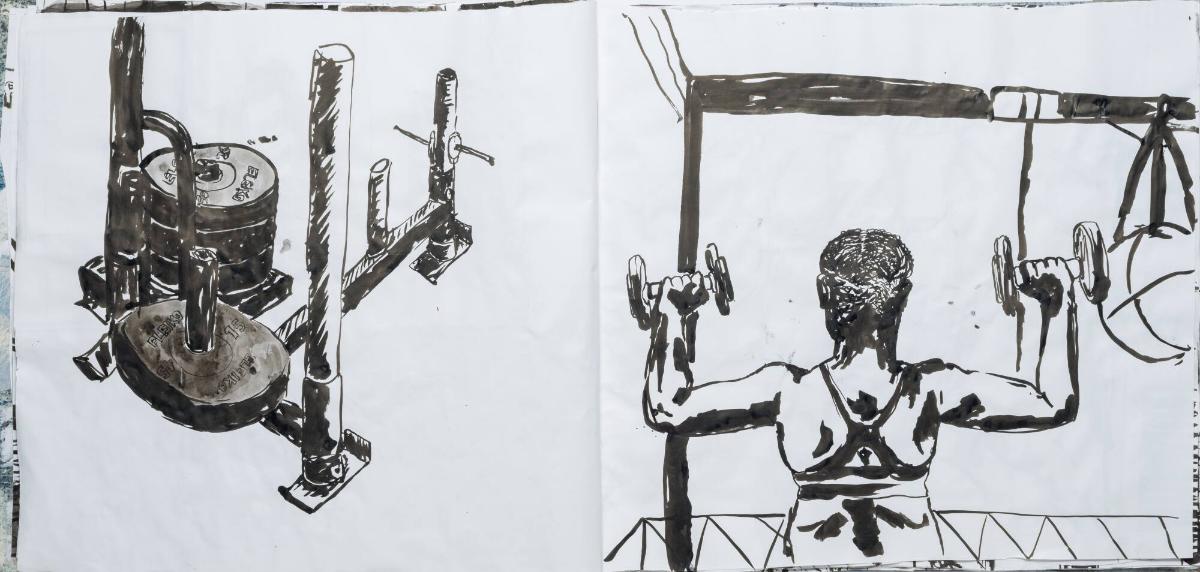 Studier av människor och mig själv som tränar