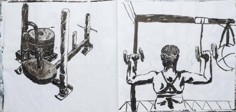 Studier av människor och mig själv som tränar