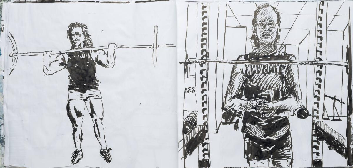 Studier av människor och mig själv som tränar