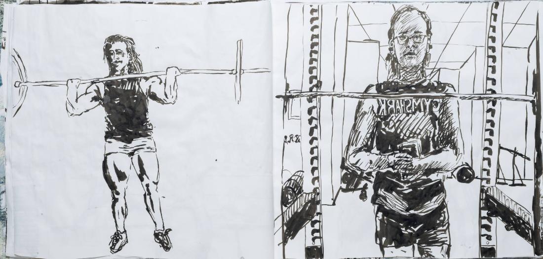 Studier av människor och mig själv som tränar