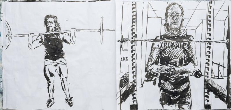 Studier av människor och mig själv som tränar