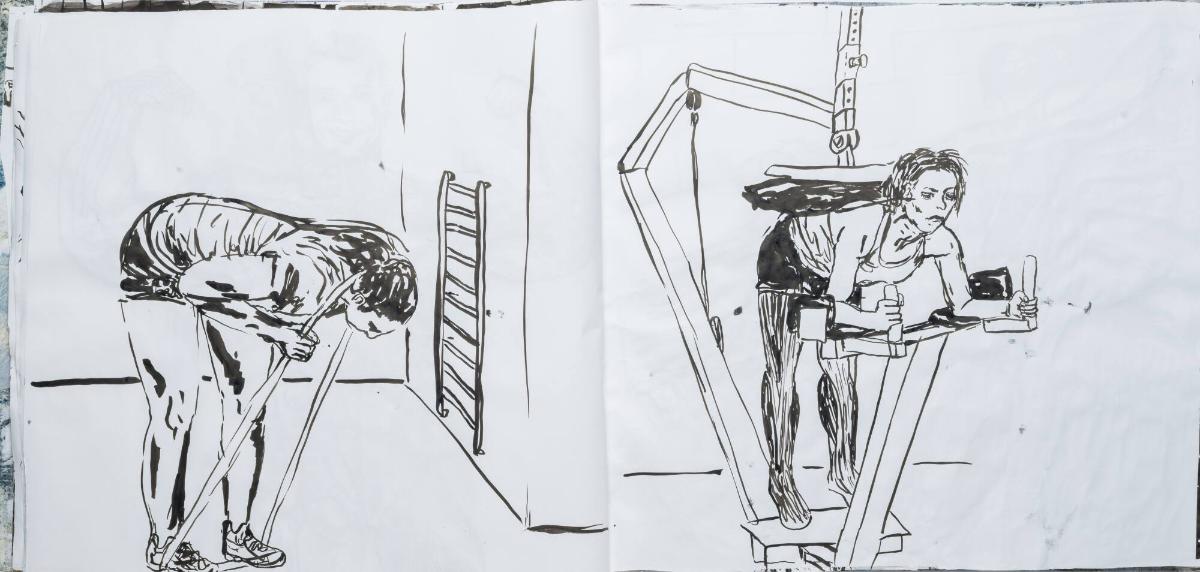 Studier av människor och mig själv som tränar