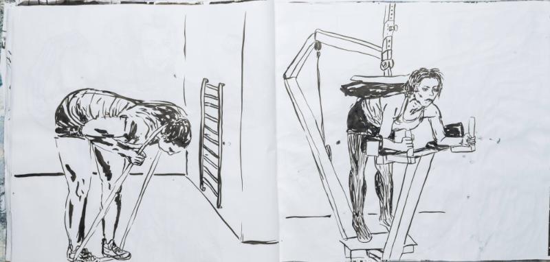 Studier av människor och mig själv som tränar