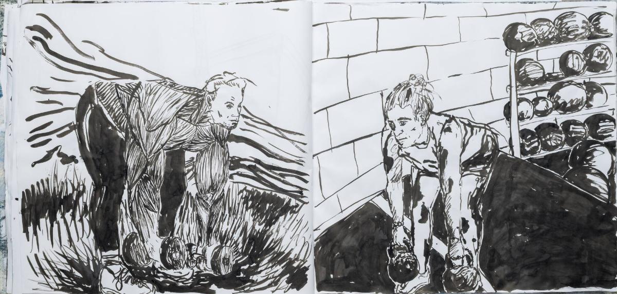 Studier av människor och mig själv som tränar