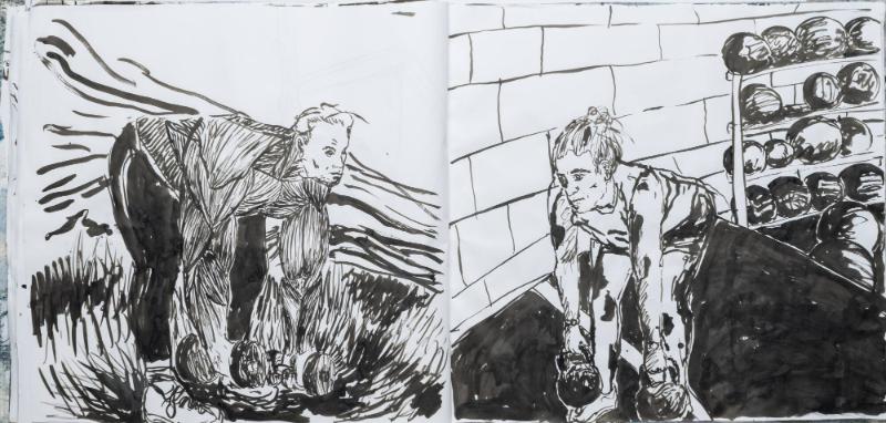 Studier av människor och mig själv som tränar