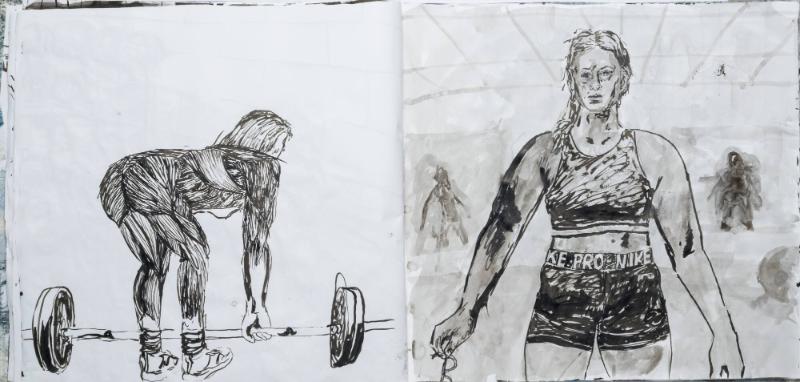 Studier av människor och mig själv som tränar