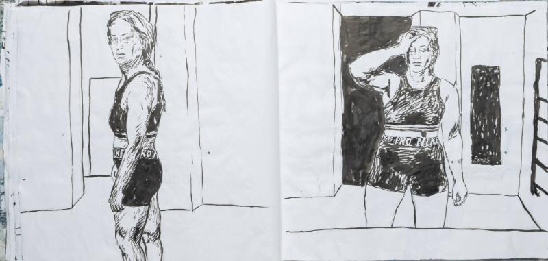 Studier av människor och mig själv som tränar