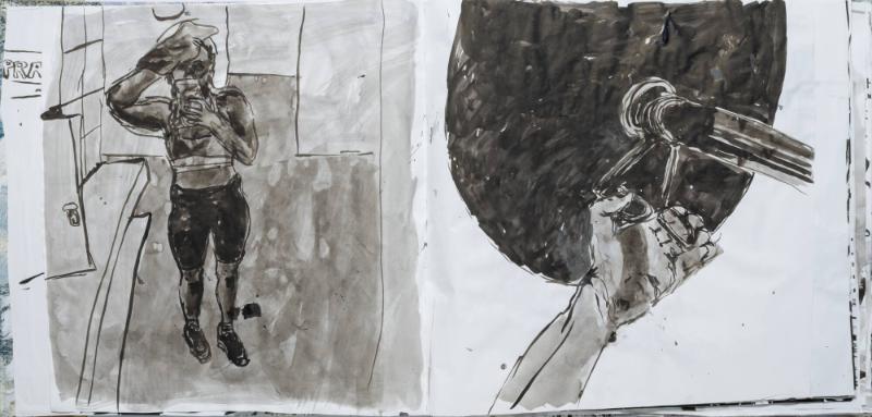 Studier av människor och mig själv som tränar