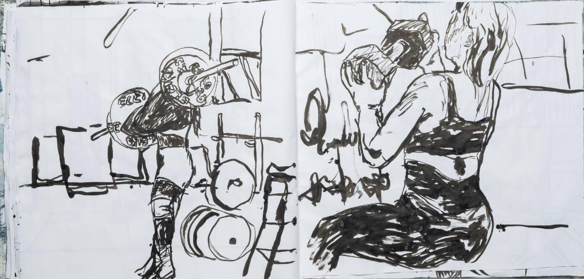 Studier av människor och mig själv som tränar