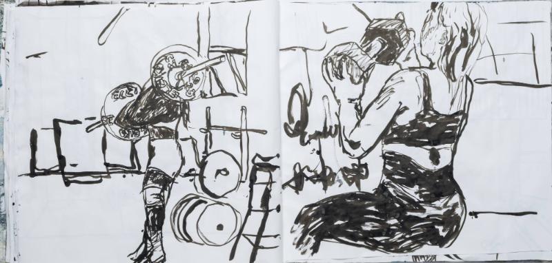 Studier av människor och mig själv som tränar