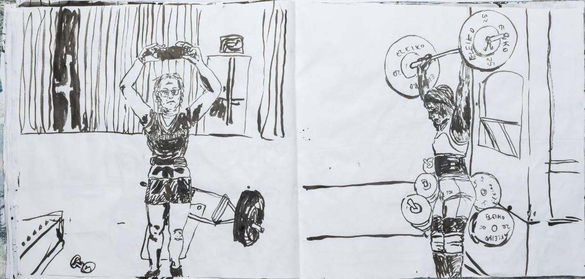 Studier av människor och mig själv som tränar