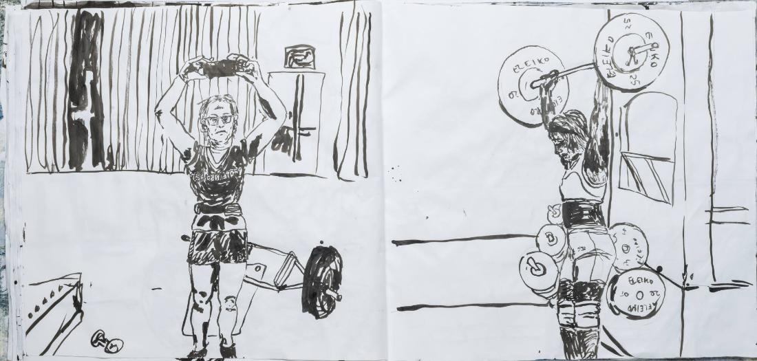 Studier av människor och mig själv som tränar