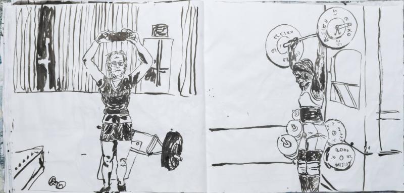 Studier av människor och mig själv som tränar