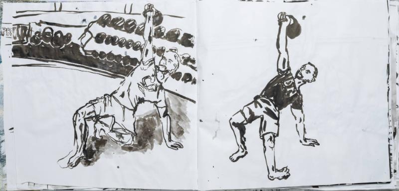 Studier av människor och mig själv som tränar