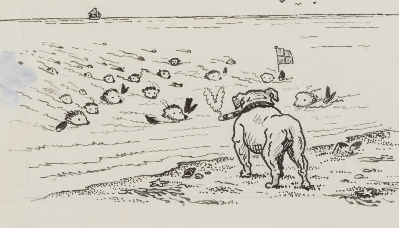 Bulldogen John Bull tar emot sjölejonen