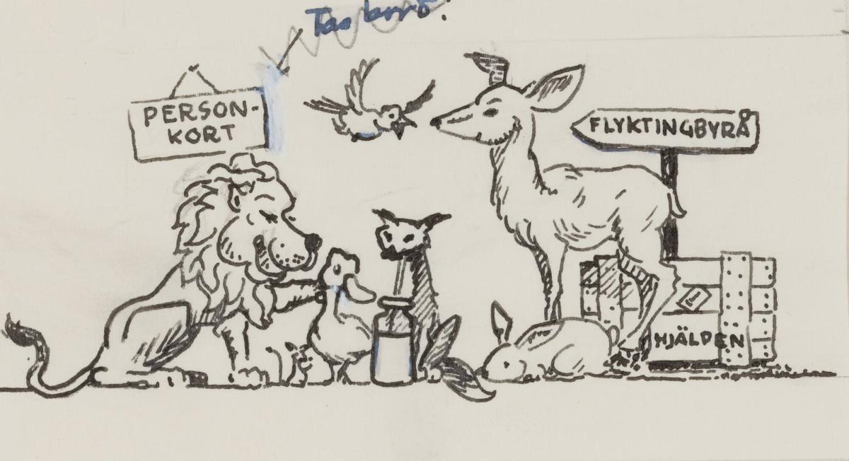 Lejonet ger de andra djuren en fristad