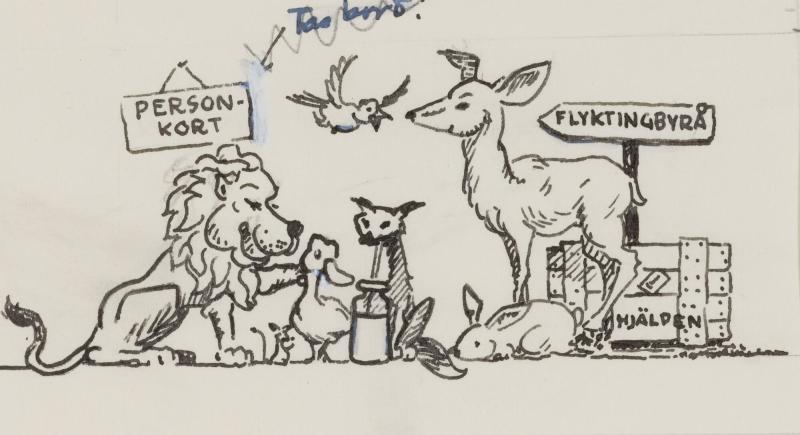 Lejonet ger de andra djuren en fristad