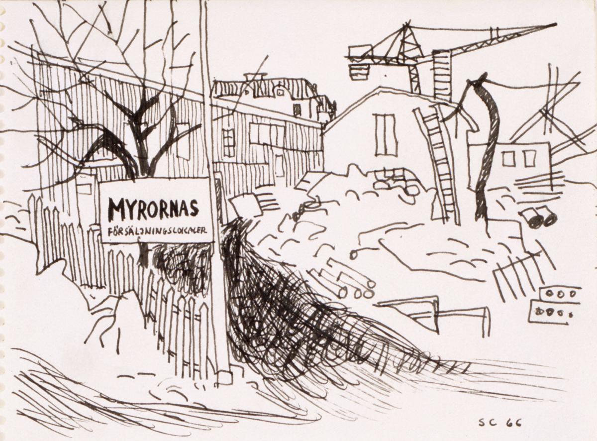Stockholmsmotiv. Motiv från byggnadsplats.