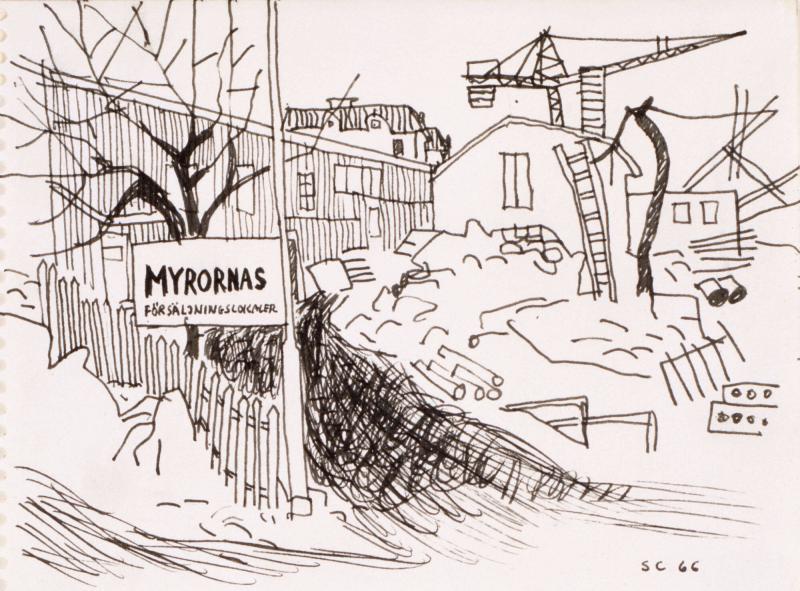 Stockholmsmotiv. Motiv från byggnadsplats.