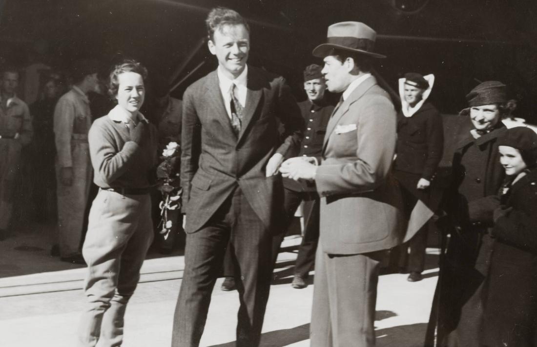 Charles Lindbergh med fru i Stockholm