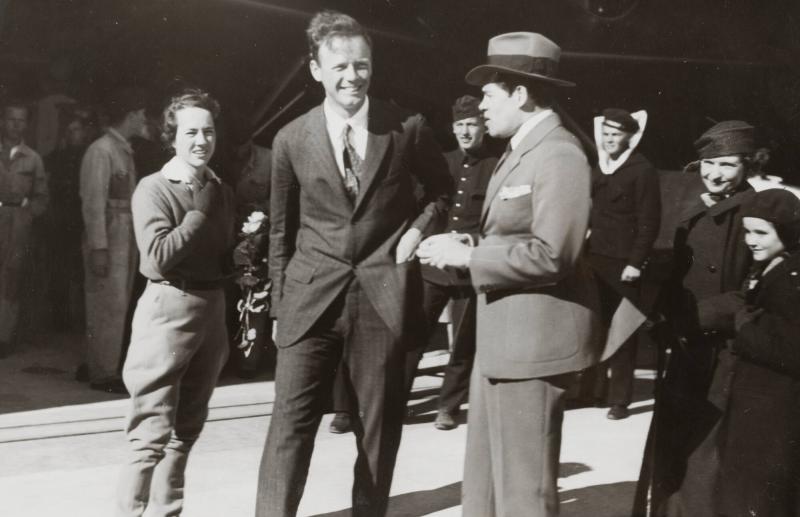 Charles Lindbergh med fru i Stockholm