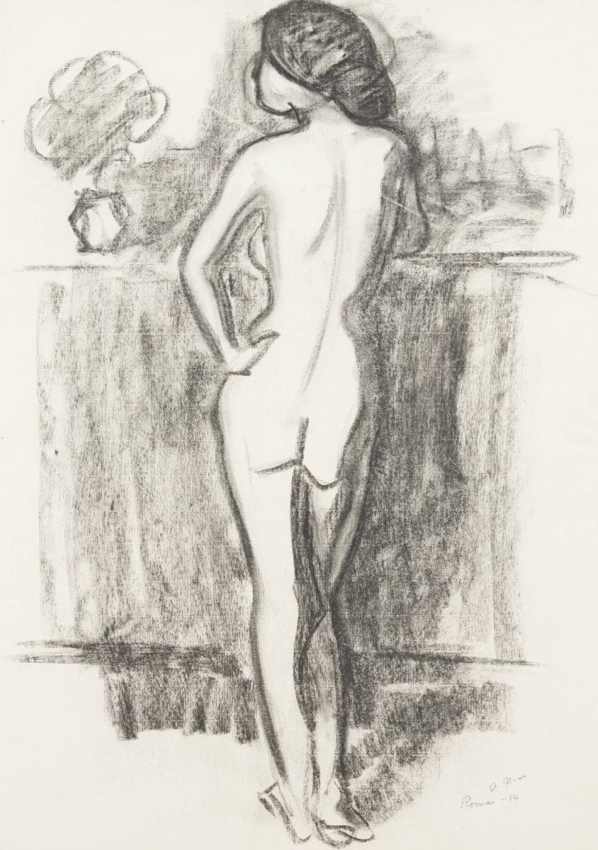 Modell, studie till målning i Moderna Museet