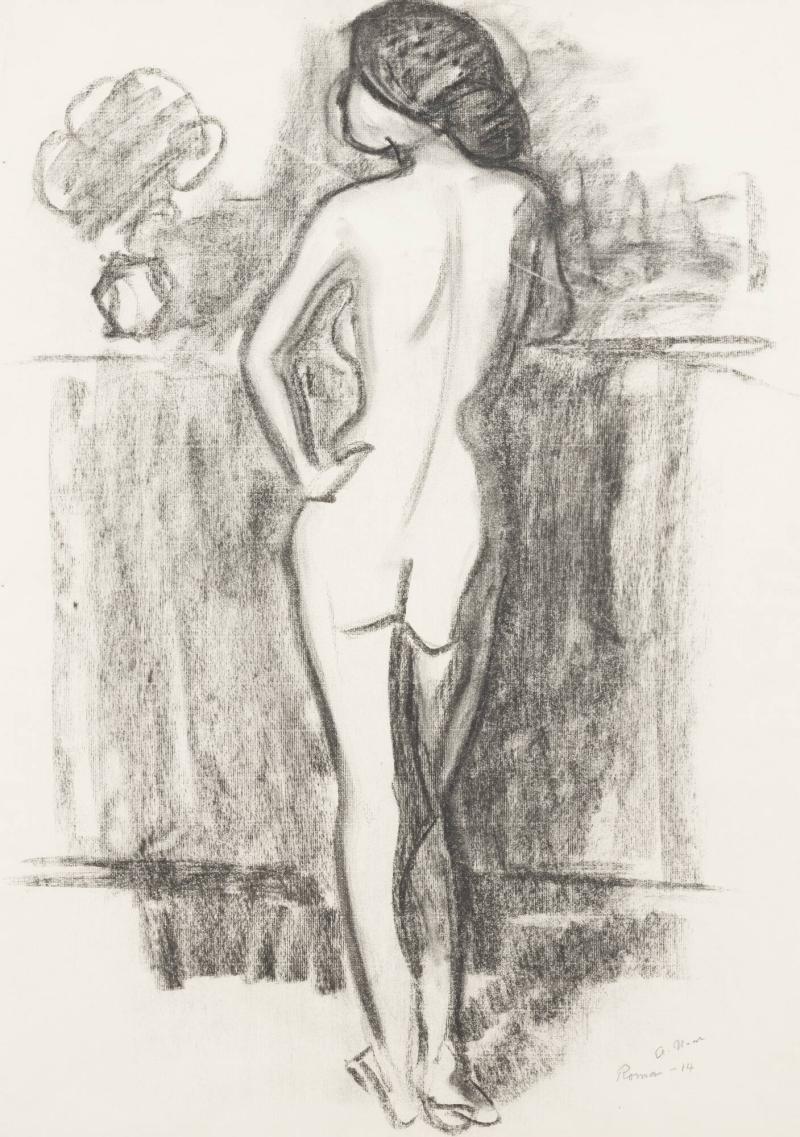 Modell, studie till målning i Moderna Museet