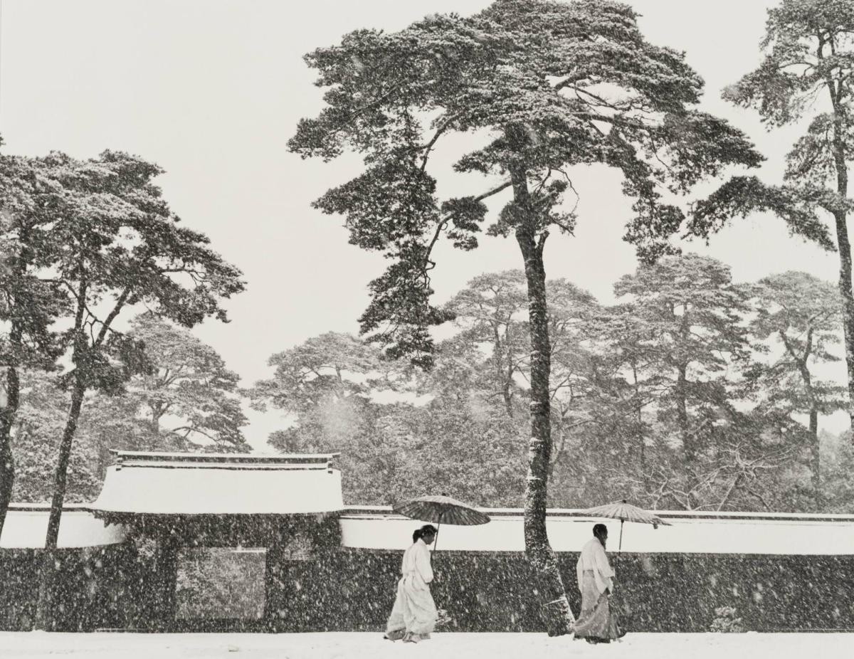Shinto Priests in the Temple Garden, Meiji Tokyo, 1952