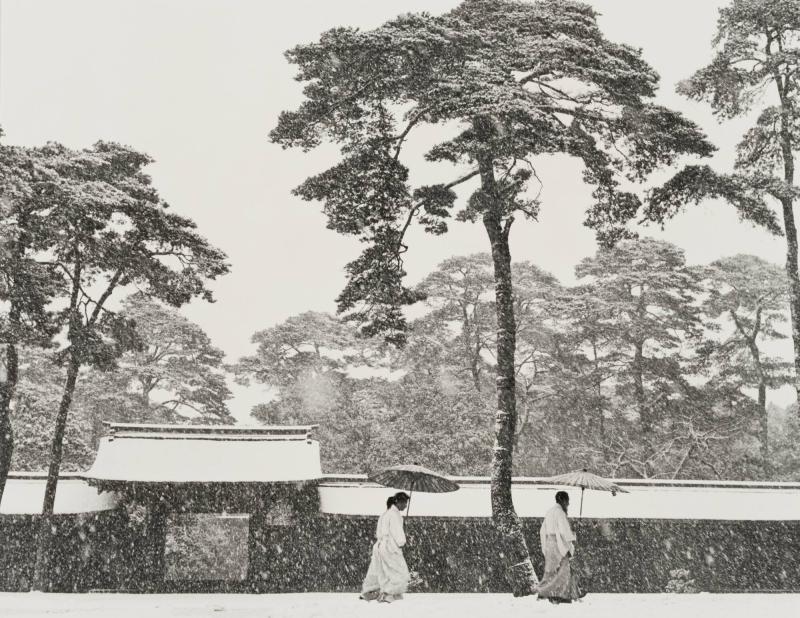 Shinto Priests in the Temple Garden, Meiji Tokyo, 1952
