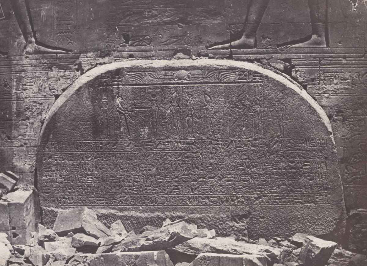 Nubie.  Grand Temple d'Isis, à Philoe.  Proscynéma (Planche 75). Ur boken Egypt, Nubia, Palestine, and Syria: photographic pictures collected during the years 1849, 1850, and 1851.  Part 13