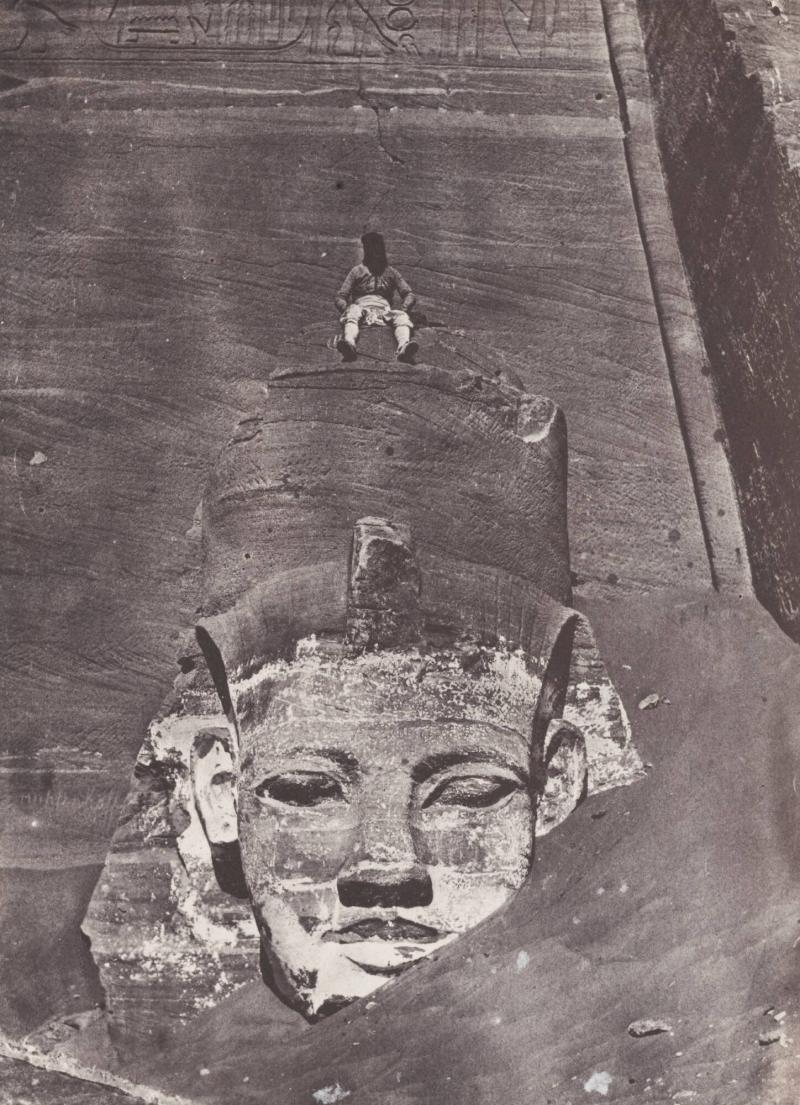 Nubie.  Ibsamboul.  Colosse Occidental du Spéos de Phrè (Planche 107). Ur boken Egypt, Nubia, Palestine, and Syria: photographic pictures collected during the years 1849, 1850, and 1851.  Part 13