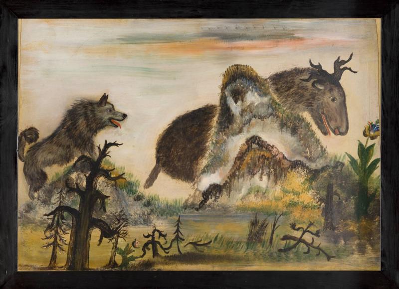 Älg och gråhund
