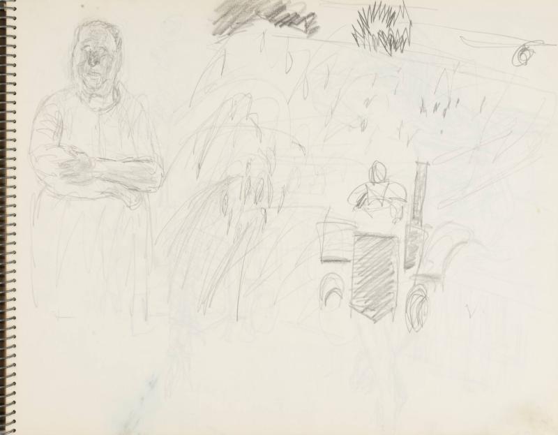 Skissblock nr 46, Gillberga, förstudier till "Fem syskon", Birgit