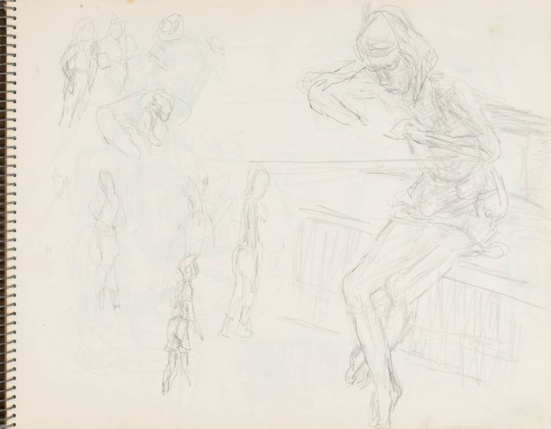 Skissblock nr 46, Gillberga, förstudier till "Fem syskon", Birgit