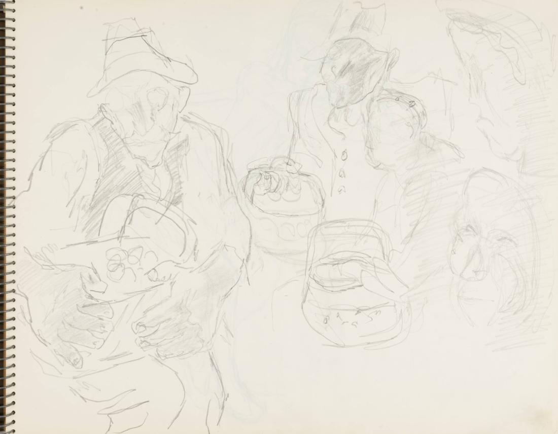 Skissblock nr 46, Gillberga, förstudier till "Fem syskon", Birgit