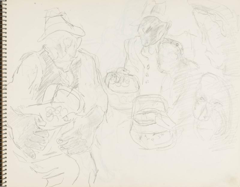 Skissblock nr 46, Gillberga, förstudier till "Fem syskon", Birgit