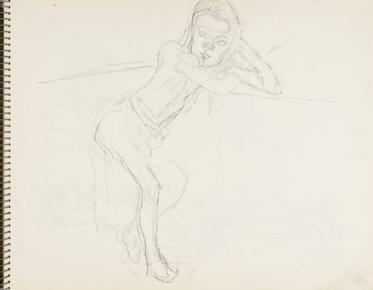 Skissblock nr 46, Gillberga, förstudier till "Fem syskon", Birgit