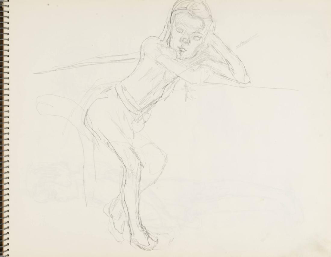 Skissblock nr 46, Gillberga, förstudier till "Fem syskon", Birgit